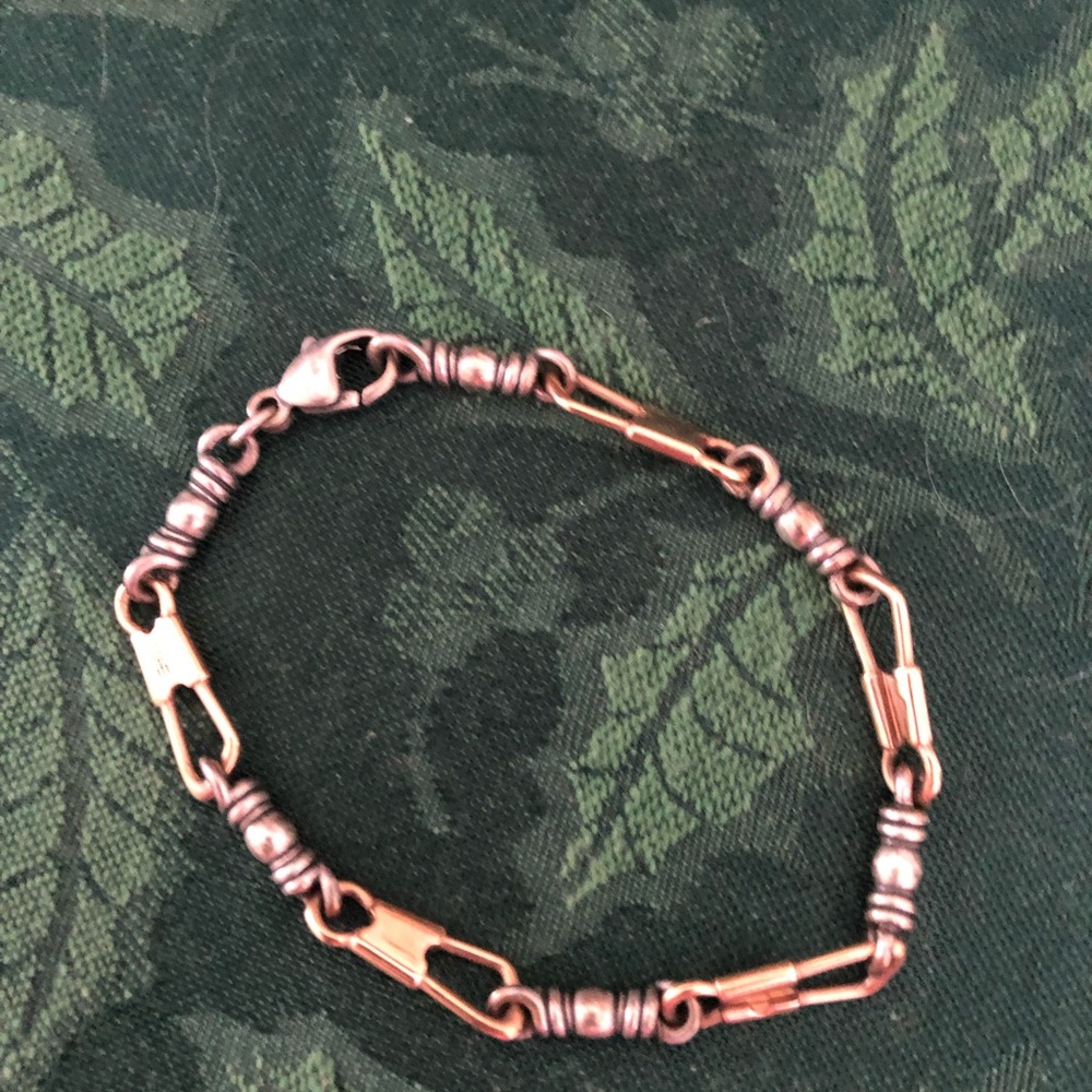 James Avery Fisher of Men bracelet, sterling silver  and 14K gold.